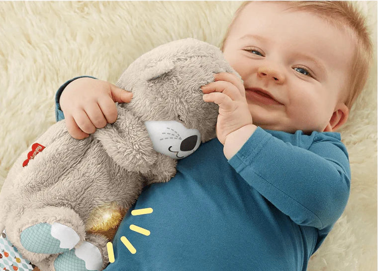 Heartbeat & Light-Up Belly Bear for Babies – Soothing Sleep Plush Toy (25cm)