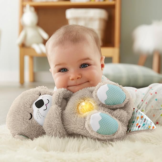 Heartbeat & Light-Up Belly Bear for Babies – Soothing Sleep Plush Toy (25cm)